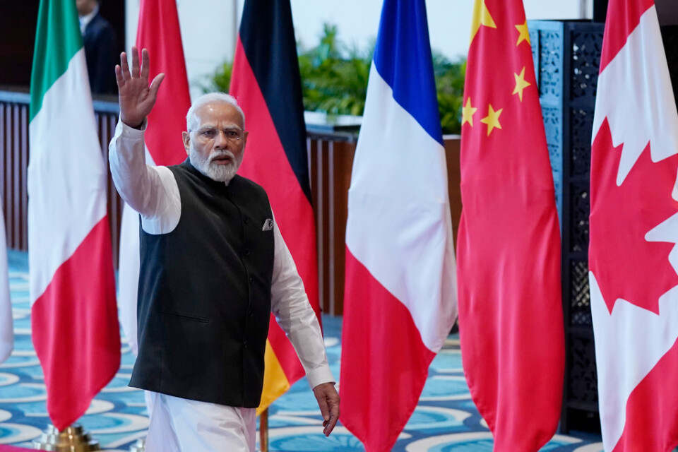 Indiens premiärminister Narendra Modi står värd för det pågående G20-mötet i Delhi.