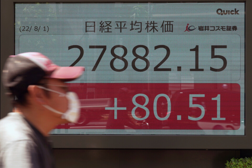 Fredagens inleds i munter stil på Tokyobörsen. Arkivbild.