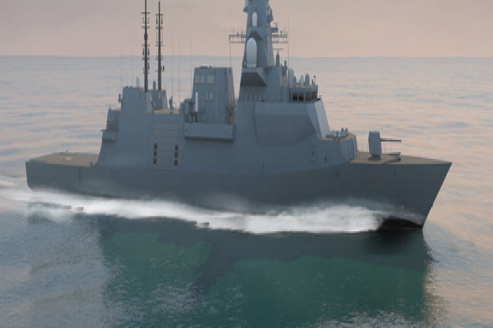 En illustration från tillverkaren BAE Systems föreställande en av de nya fregatterna.