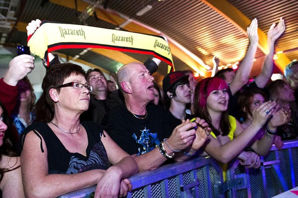 550 besökare tog sig till Östersjöhallen för att se hårdrockarbandet Nazareth spela sina hits.