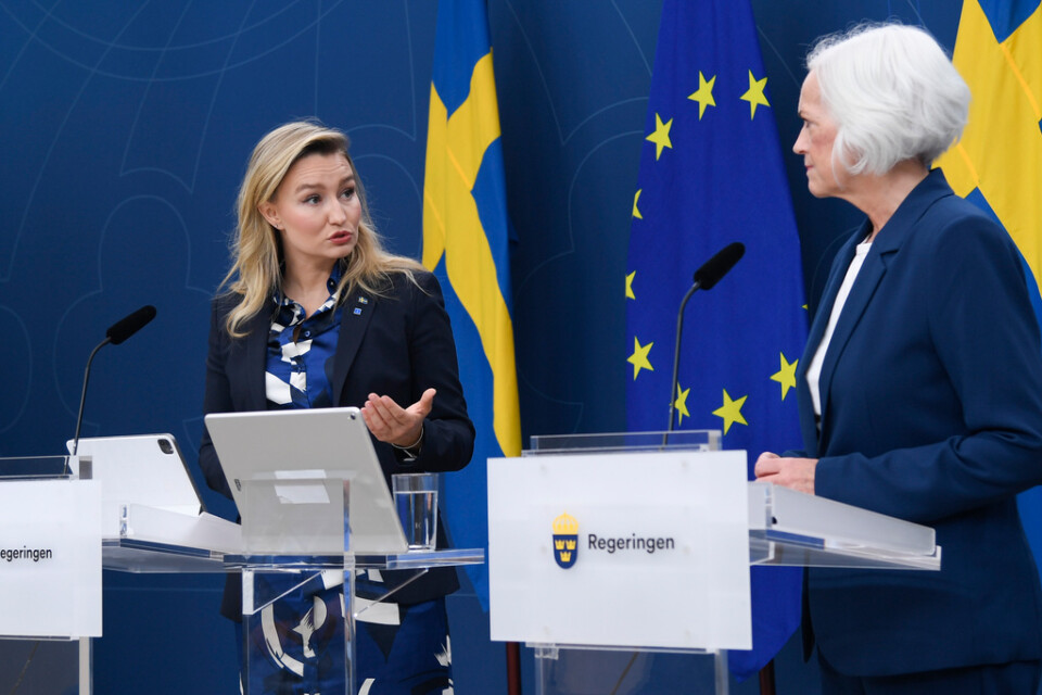 Vice statsminister Ebba Busch (KD) och sjukvårdsminister Acko Ankarberg Johansson (KD) håller en pressträff om satsningar inom hälso- och sjukvården.