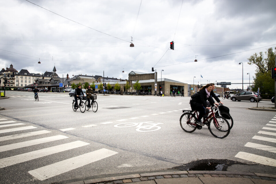 Cyklister på Oslo Plads i Köpenhamn. Arkivbild.