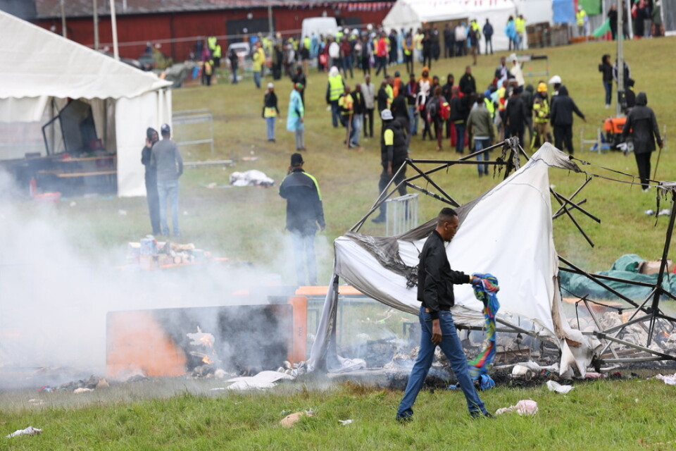 Oroligheter utbröt under den eritreanska festivalen på Järvafältet i Stockholm på torsdagen.
