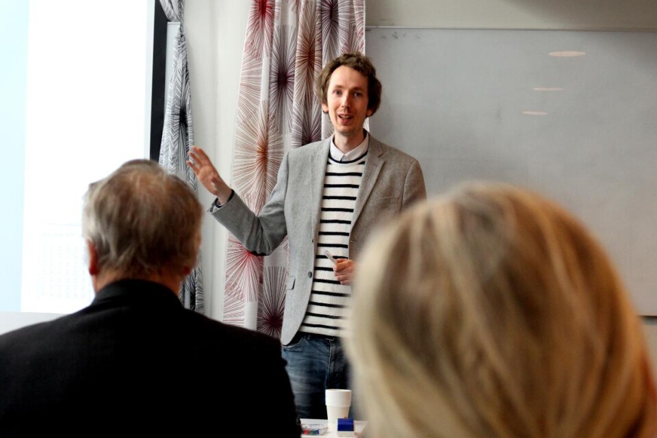 David Björnberg presenterade positiva siffror för fastighetsföretagarna i Kalmar. Foto: Peter Karlsson