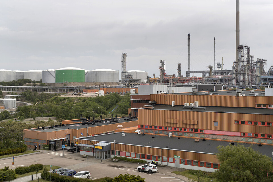 Preems raffinaderi vid Brofjorden, norr om Lysekil i Bohuslän. Arkivbild.