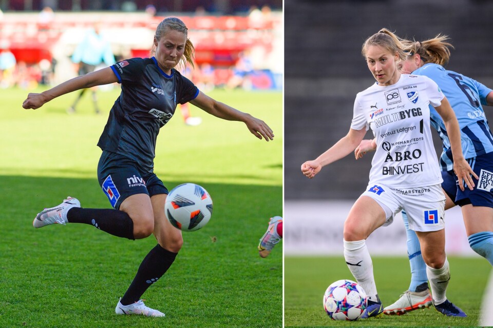 Juliette Kemppi i Växjö DFF 2021. Och samma Kemppi i  IFK Kalmar 2022.