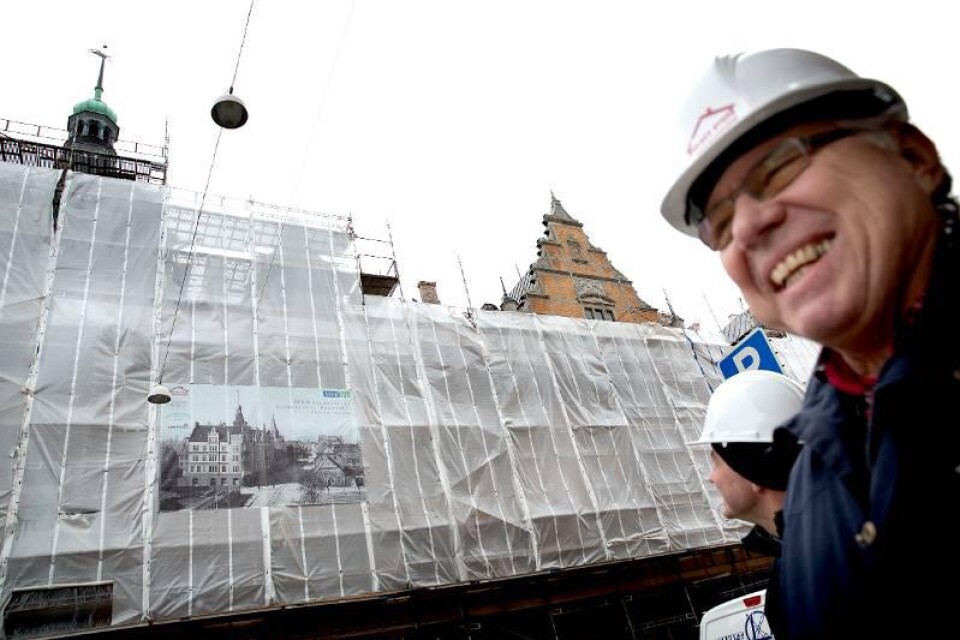 Folke Carlsson är stolt över det största projektet som hans företag genomfört – Sjöbergska palatset i Malmö.