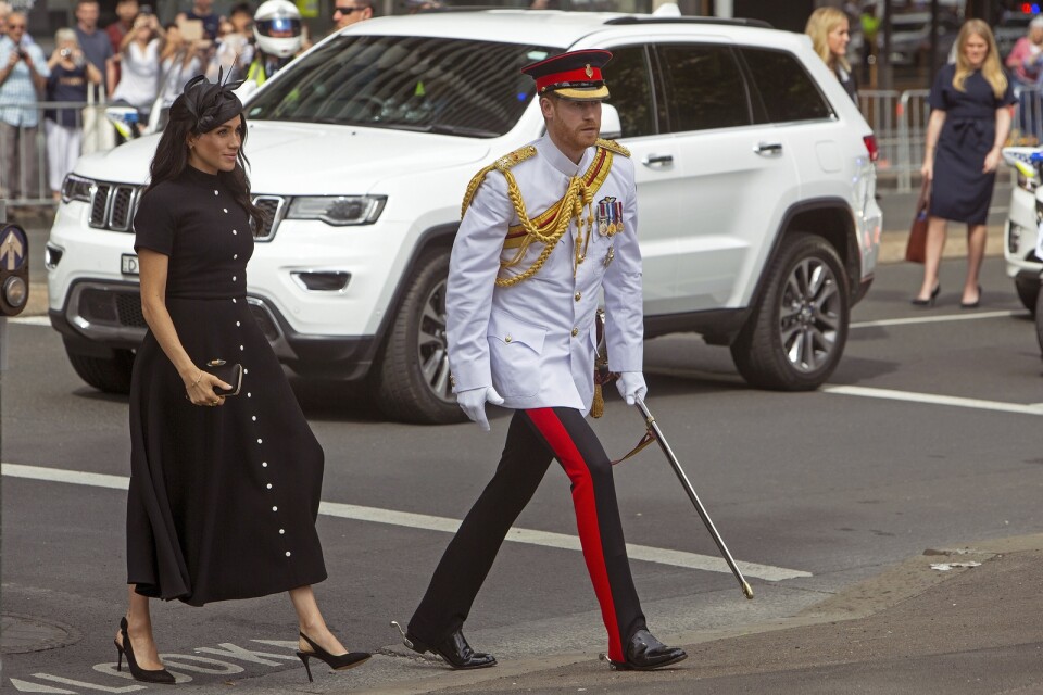 Prins Harry och hustru Meghan, på väg i rask takt till dina öron. Arkivbild.