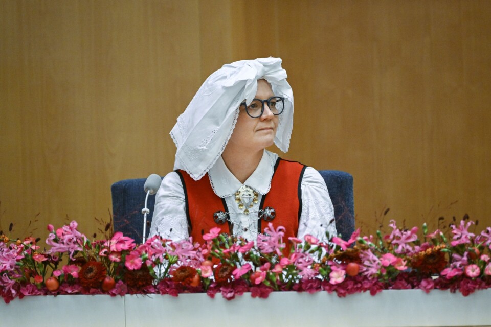 Julia Kronlid (SD), andra vice talman, under riksmötets öppnande i september.