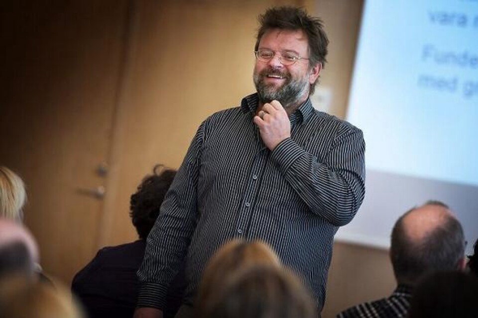 Mats Rosengren-Andersson tipsade lärare och bibliotekarier hur man hittar EU-material. Bild: Tommy Svensson