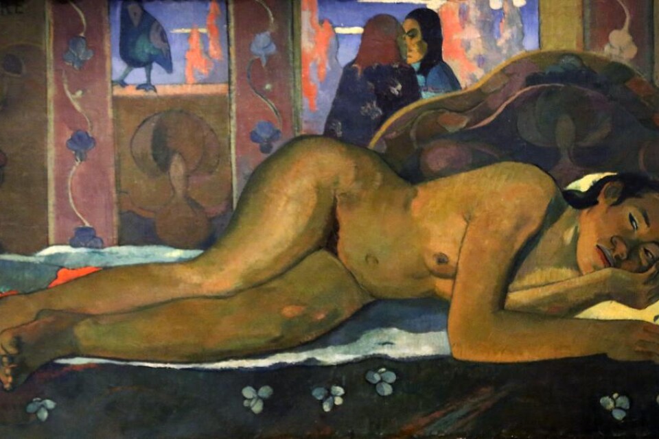 Målningen Nevermore av Paul Gauguin kan ses på The Courtauld Gallery i London.