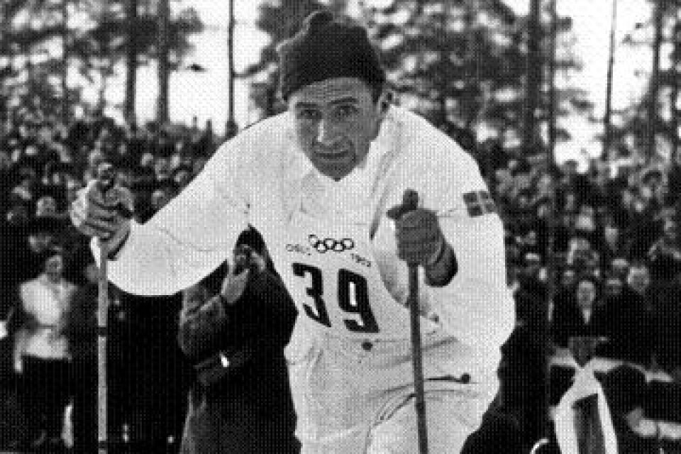 Nils ”Mora-Nisse” Karlsson 1944. Han är även kallad Vasaloppets kung, har vunnit loppet nio gånger.
