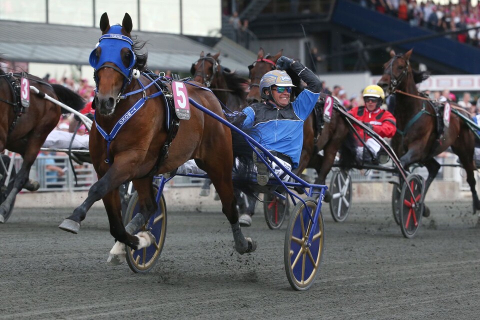 Hästen Timoko, Frankrike med kusken Björn Goop vinner Elitloppet 2017 på Solvalla.