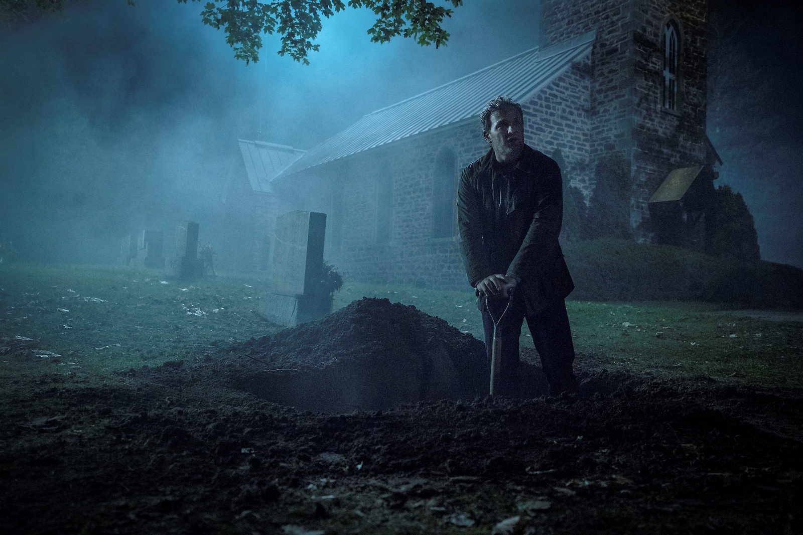 Jason Clarke i en scen i Jurtjyrkogården. 
foto: Kerry Hayes/Paramount Pictures via AP