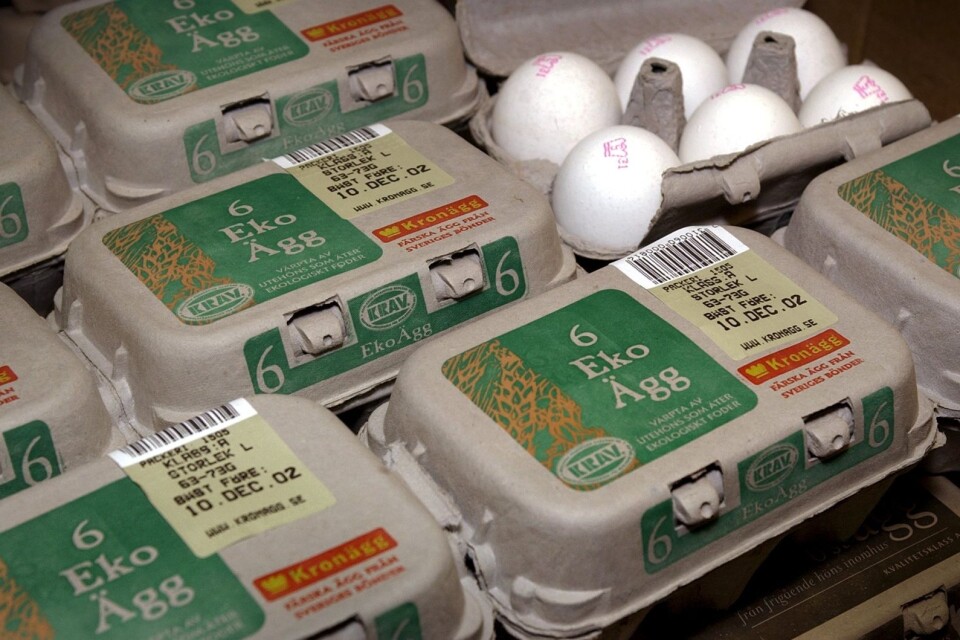 Ekologiska, kravmärkta ägg.