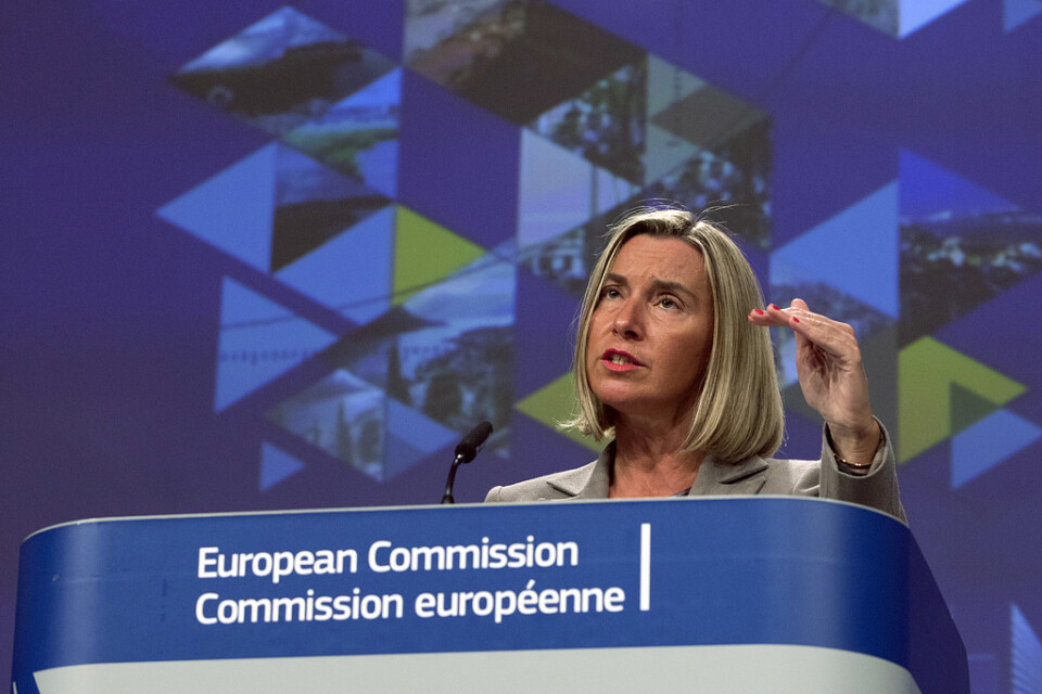 EU:s utrikeschef Federica Mogherini vill gärna att EU börjar medlemskapsförhandla med Albanien och Nordmakedonien.
