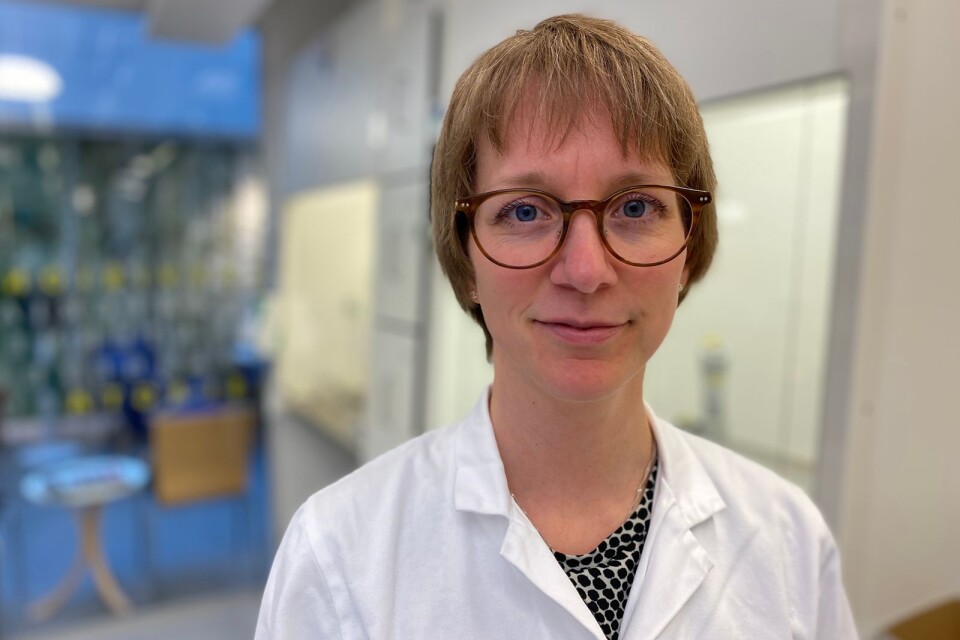 Jenny Åberg vid Tullverkets laboratorium.
