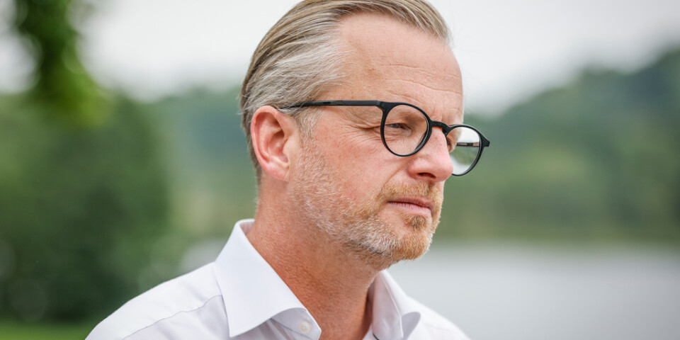 Finansminister Mikael Damberg efter en pressträff där han redogjorde för det ekonomiska läget och förutsättningarna för 2023 års budget på Harpsund.