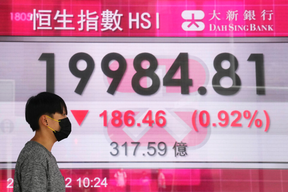 Hongkongbörsen backar. Arkivbild.
