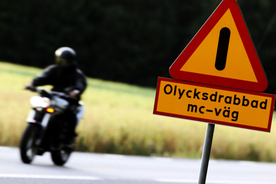 Mellan 200 och 300 motorcykelförare samt 30–40 passagerare skadas svårt i trafiken varje år, enligt statistik. Arkivbild.