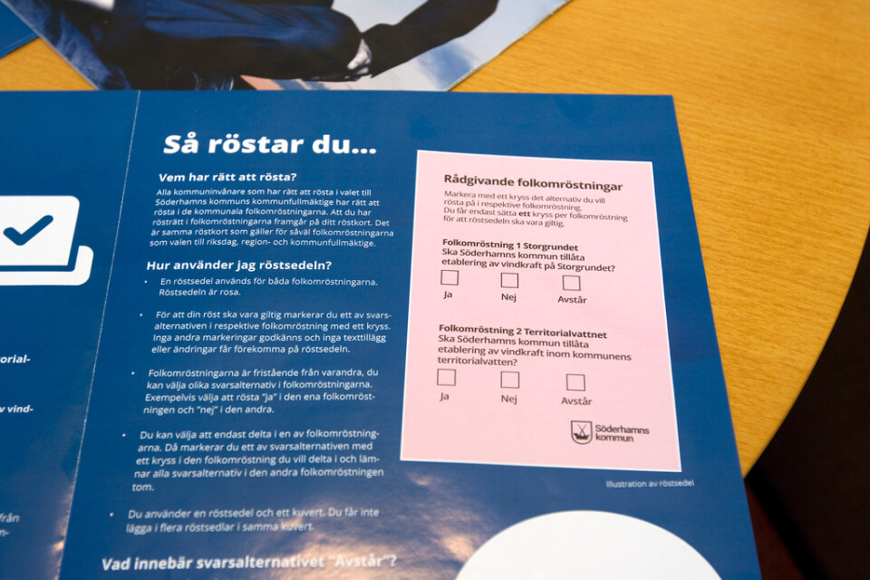 Fyra lokala folkomröstningar har skett i tre kommuner, däribland om en kommunal etablering av vindkraft i Söderhamn. Arkivbild.