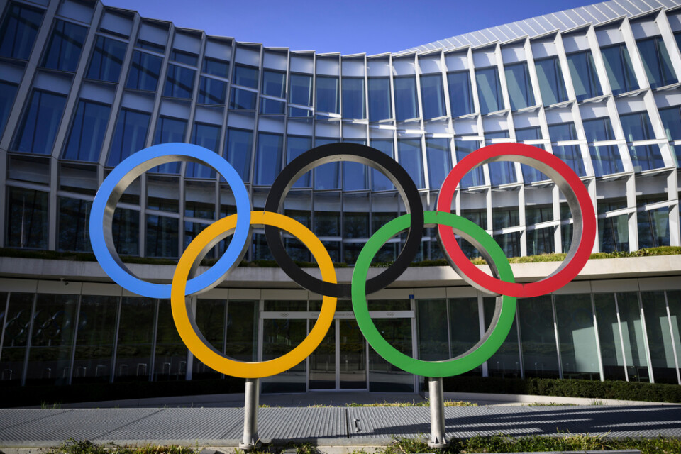 OS-ringarna utanför Internationella olympiska kommitténs högkvarter i Lausanne.