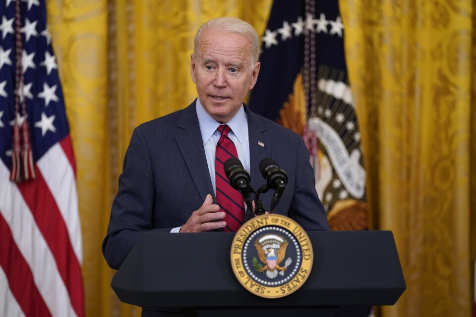 USA:s president Joe Biden i Vita huset berättar om infrastruktursatsningen.