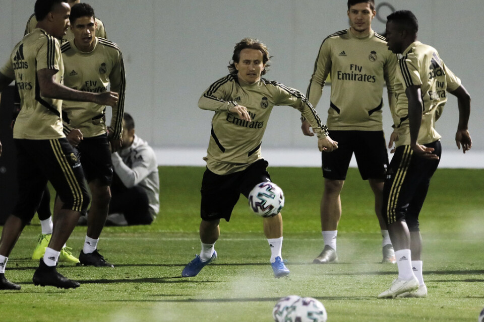 Real Madrid-spelarna måste testas innan de kan återgå till gruppträning. Arkivbild.
