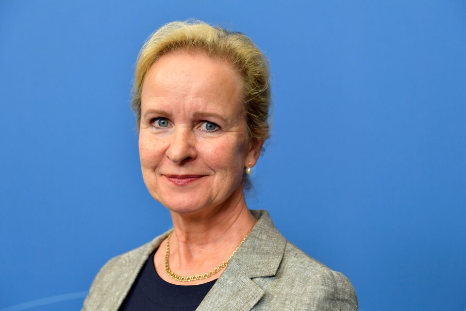 Therese Mattsson, ny generaldirektör för Kustbevakningen, presenterades under en pressträff  i Rosenbad i Stockholm.