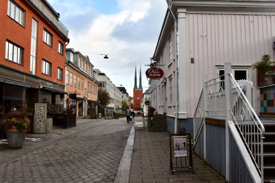 Bild på Sandgärdsgatan i centrala Växjö.