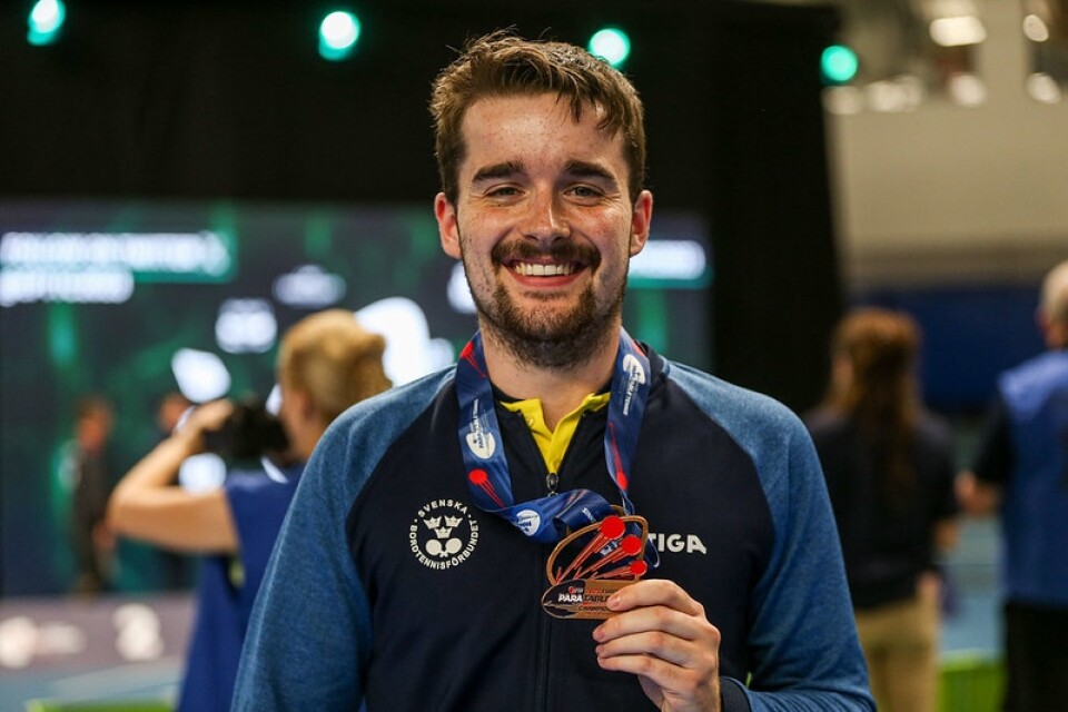 Bordtennisspelaren Daniel Gustafsson vann EM-brons i sin klass i september.