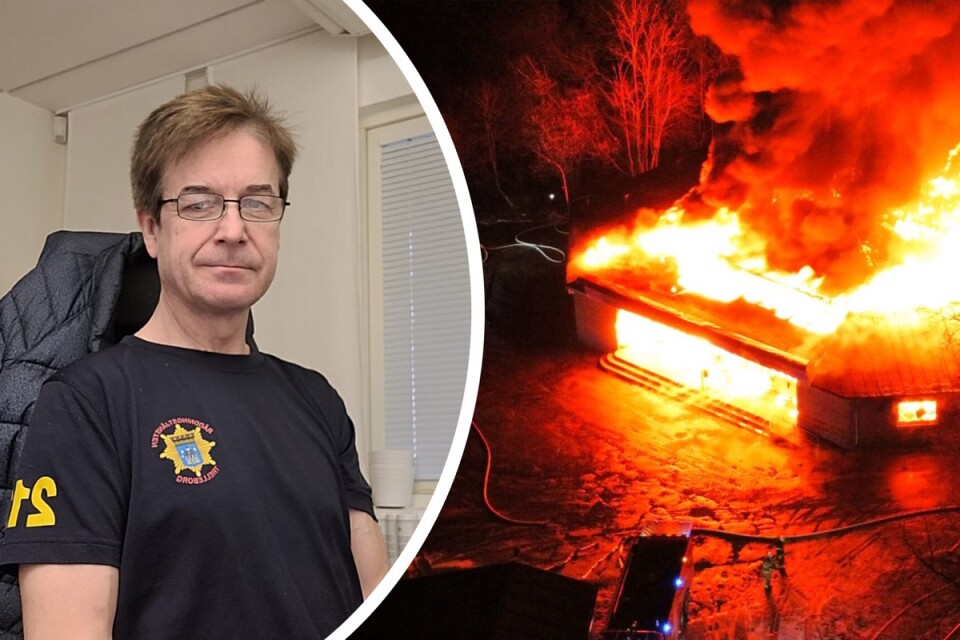 Roger Persson var den första att larma om branden som hans son upptäckte.