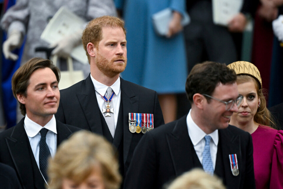 Prins Harry deltog i kung Charles kröning i lördags. Arkivbild.