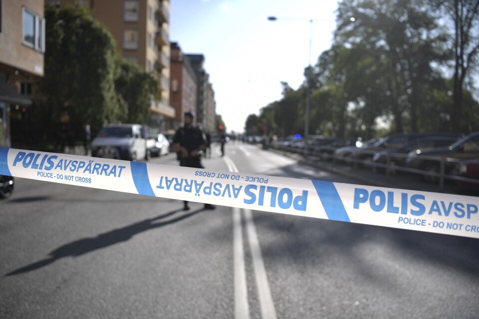 Polisavspärrningar på Kungsholmen efter attacken på advokaten i september förra året. Arkivbild.