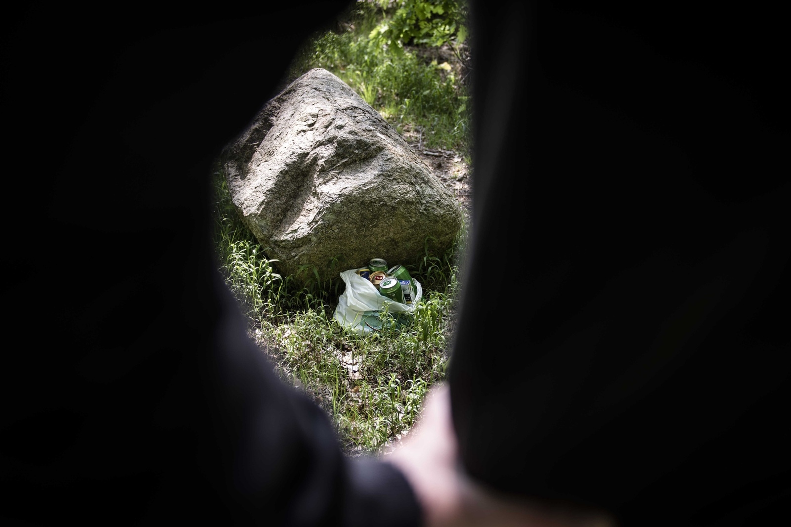 En specifik sten i skogen brukade politikern lämna alkohol som Emil kunde hämta, berättar han. Bilden är arrangerad.