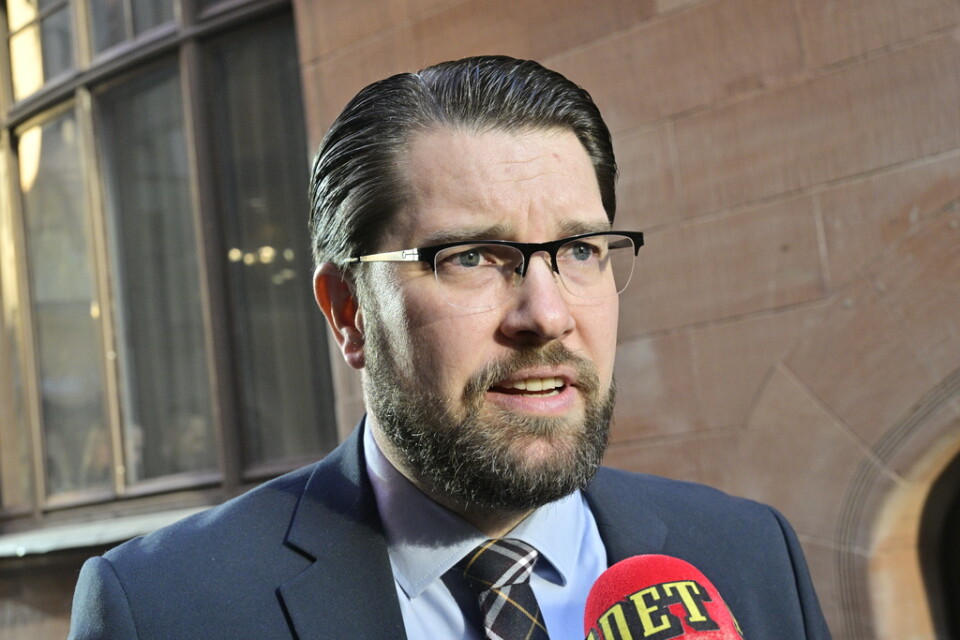 Sverigedemokraternas partiledare Jimmie Åkesson vill se ett stopp för all asylrelaterad migration utom för ukrainska medborgare. Arkivbild.