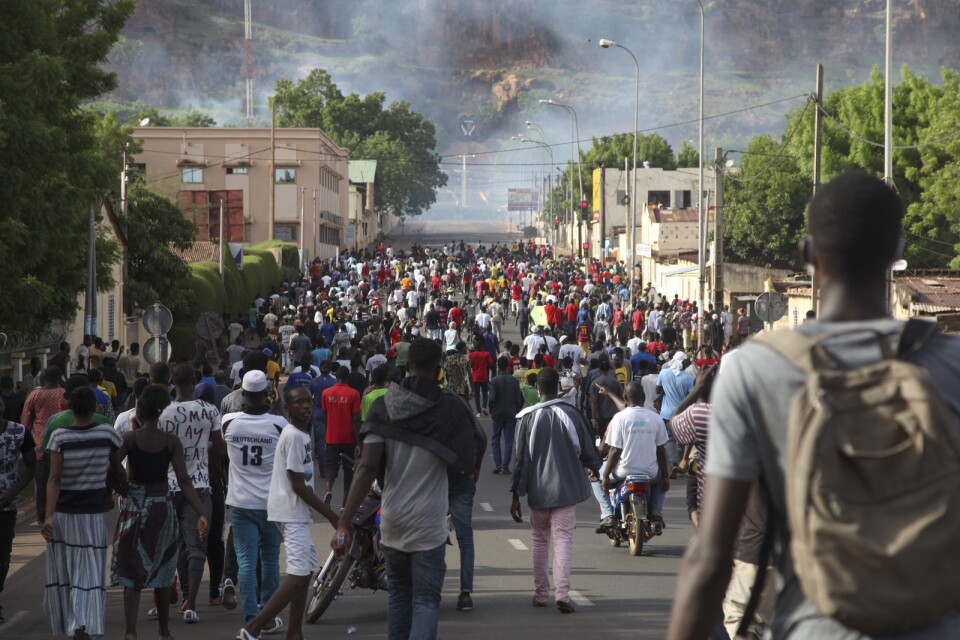 Tidigare protester i Malis huvudstad Bamako i juni.