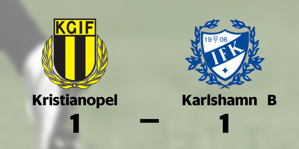 Kristianopel kvalklart efter oavgjort mot Karlshamn B