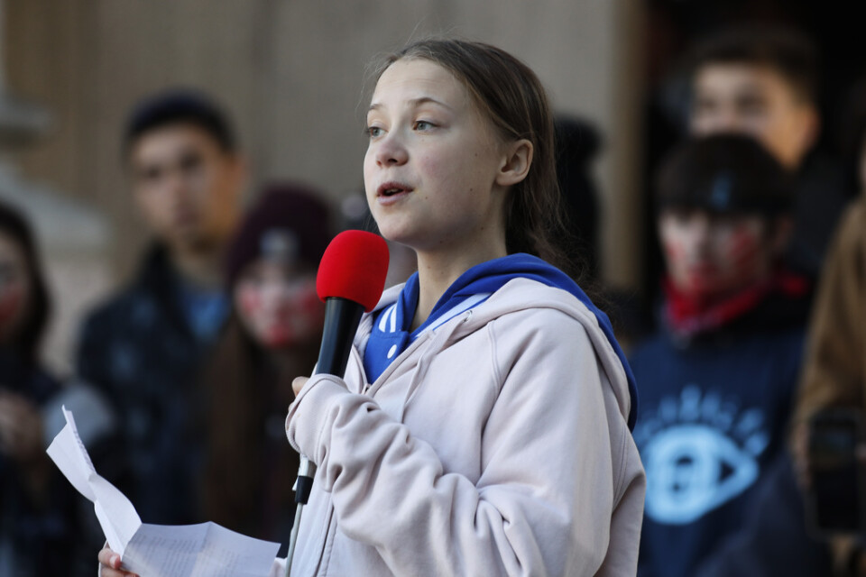 Greta Thunberg vid ett tal i den amerikanska delstaten Colorado i oktober.