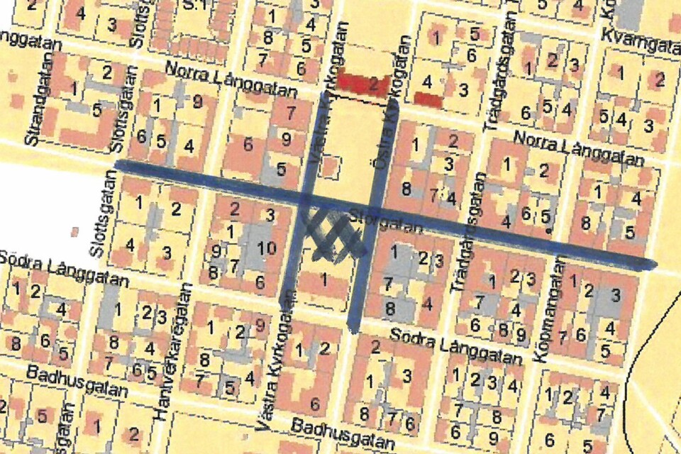 På kartan ses det var i centrala Borgholm p-skivor ska införas.