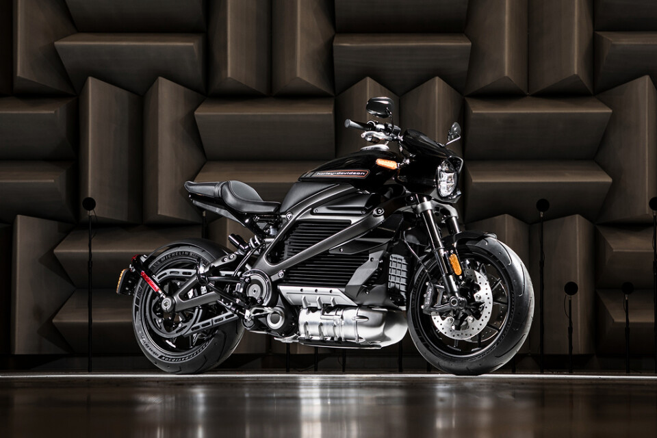 Harley Davidsons nya elektriska motorcykel. Arkivbild.
