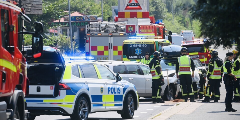 Trafikolycka på Åsumsvägen – två bilar i krock