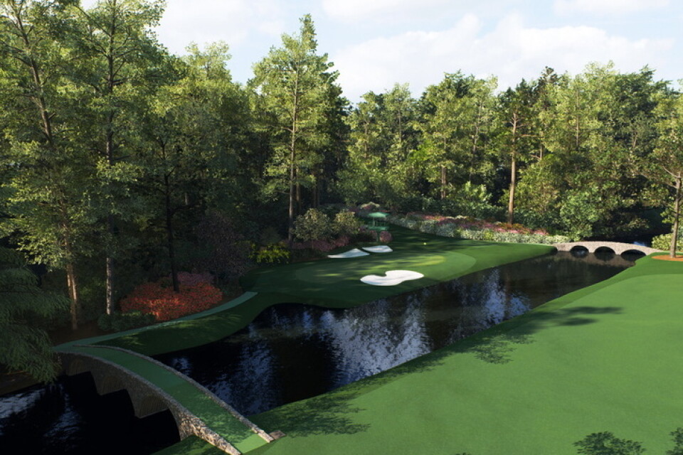 Augusta National Golf Club, där herrarnas första master hålls, är en av de anrika golfbanorna som återskapats i "PGA tour". Pressbild.