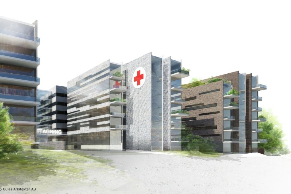 Så här kan nya sjukhusbyggnader komma att se ut. Foto: Skiss: Uulas arkitekter/ Landstingsservice