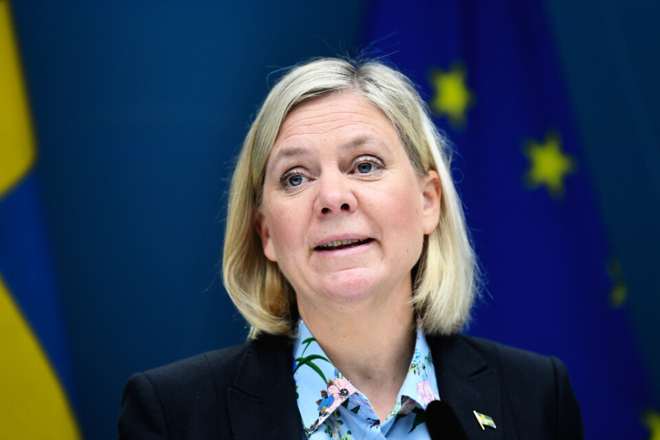 Finansminister Magdalena Andersson (S) och regeringen måste förlänga omställningsstödet till företagen, anser bland andra Tillväxtverket och Svenskt Näringsliv. Arkivbild.