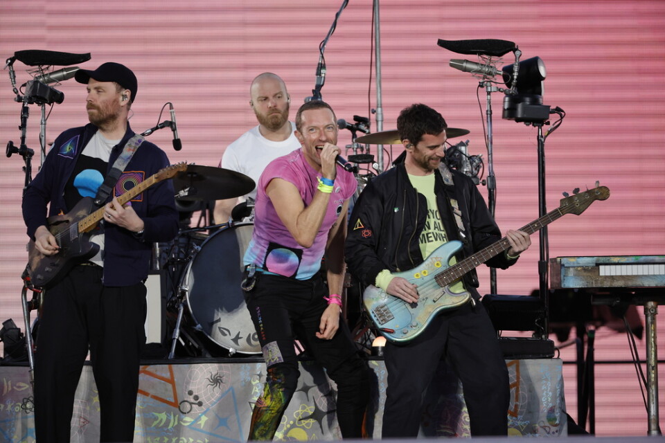 Coldplay på Ullevi under den första av fyra konserter.