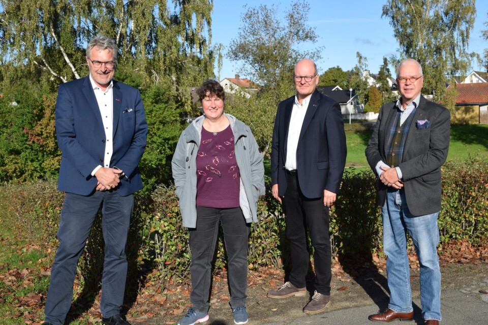 Den styrande Allliansen i Tomelilla: Per-Martin Svensson (M), Carina Persson (L), Leif Sandberg (C) Bo Herou (KD).