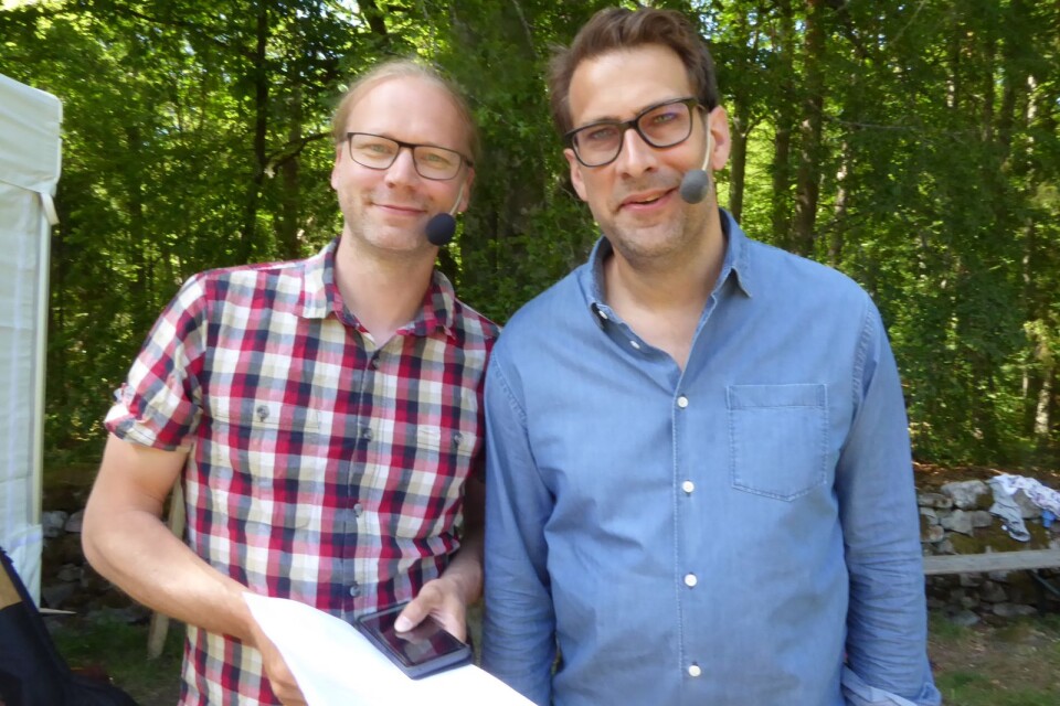 Martin Emtenäs och Niklas Källner var konferencier under invigningsceremonin.