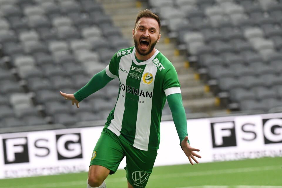 Muamer Tankovic gjorde 1–0 mot Djurgården i söndags, hans sista mål i Hammarby.