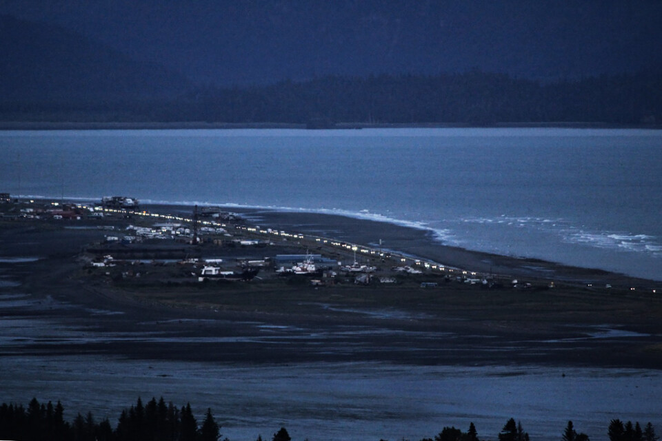 Arkivbild från Homer, Alaska, i närheten av skalvområdet.